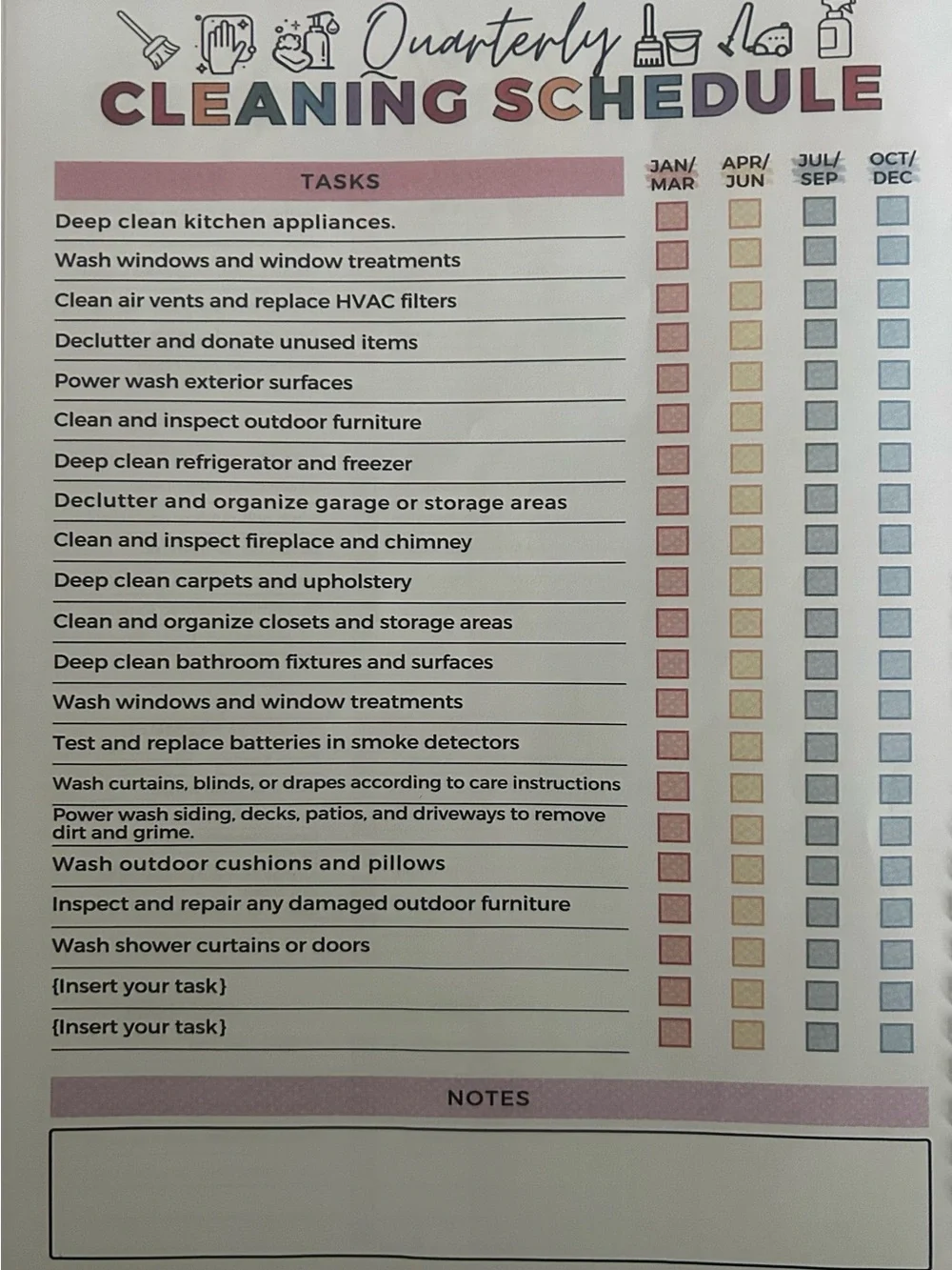 Autism/ADHD Cleaning Planner